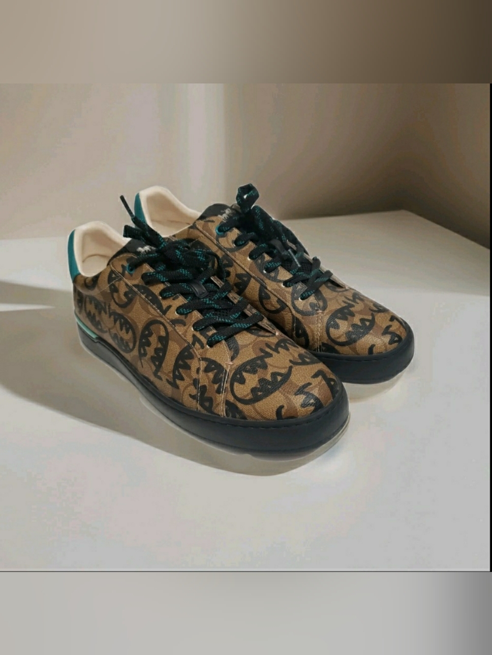 Coach Guang Yu G5123 Rexy Low Top Shoes Men’s 13D Brown Black Teal Well Kept....